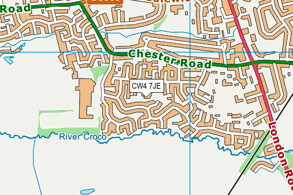 CW4 7JE map - OS VectorMap District (Ordnance Survey)