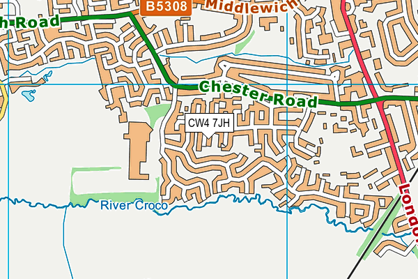 CW4 7JH map - OS VectorMap District (Ordnance Survey)