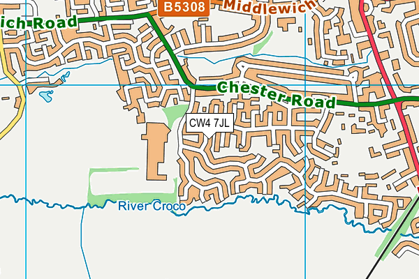 CW4 7JL map - OS VectorMap District (Ordnance Survey)