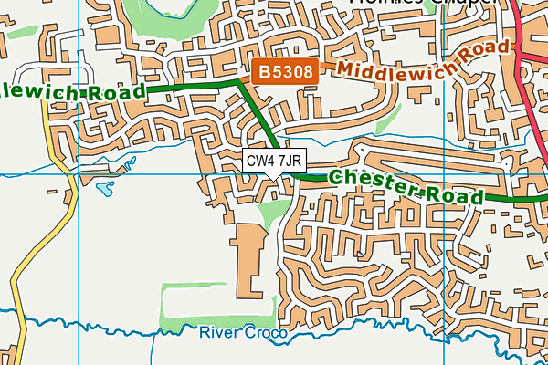 CW4 7JR map - OS VectorMap District (Ordnance Survey)