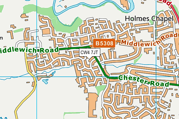 CW4 7JT map - OS VectorMap District (Ordnance Survey)