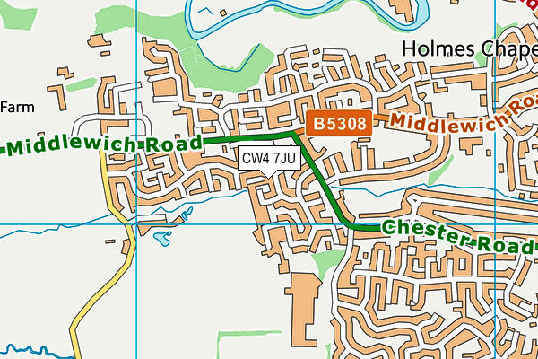 CW4 7JU map - OS VectorMap District (Ordnance Survey)