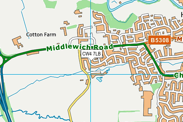 CW4 7LB map - OS VectorMap District (Ordnance Survey)