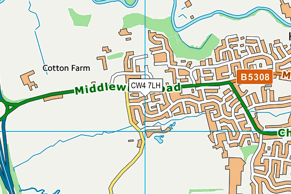 CW4 7LH map - OS VectorMap District (Ordnance Survey)