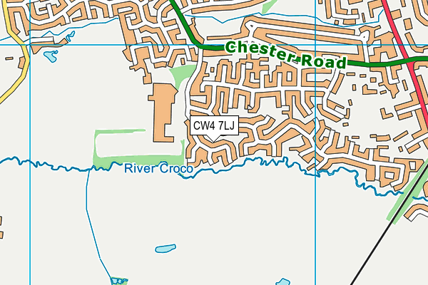CW4 7LJ map - OS VectorMap District (Ordnance Survey)