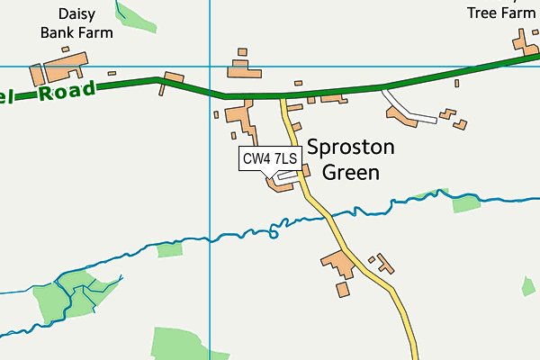 CW4 7LS map - OS VectorMap District (Ordnance Survey)