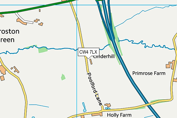 CW4 7LX map - OS VectorMap District (Ordnance Survey)