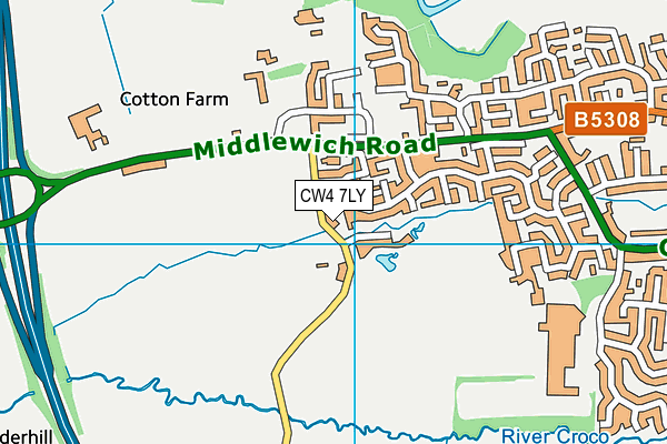 CW4 7LY map - OS VectorMap District (Ordnance Survey)