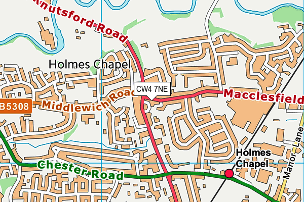 CW4 7NE map - OS VectorMap District (Ordnance Survey)