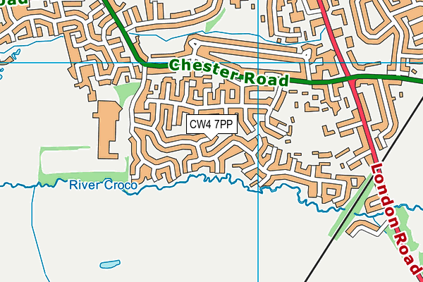CW4 7PP map - OS VectorMap District (Ordnance Survey)