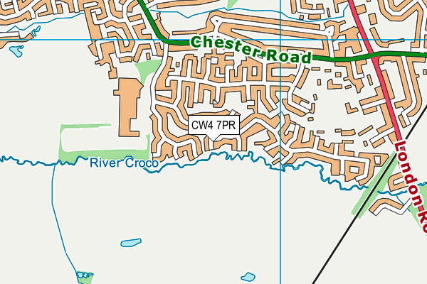 CW4 7PR map - OS VectorMap District (Ordnance Survey)