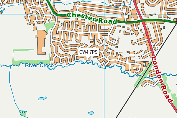 CW4 7PS map - OS VectorMap District (Ordnance Survey)