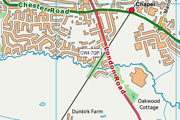 CW4 7QP map - OS VectorMap District (Ordnance Survey)