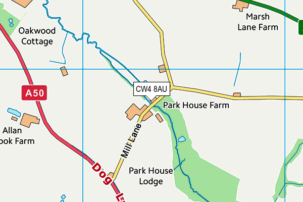 CW4 8AU map - OS VectorMap District (Ordnance Survey)