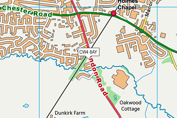 CW4 8AY map - OS VectorMap District (Ordnance Survey)