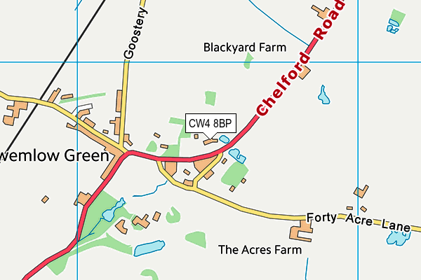 CW4 8BP map - OS VectorMap District (Ordnance Survey)