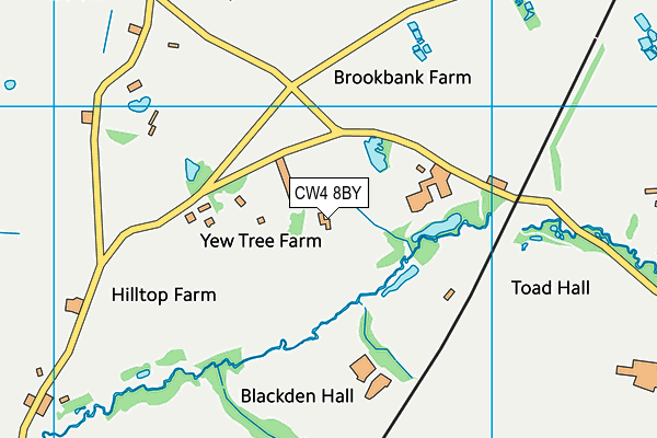 CW4 8BY map - OS VectorMap District (Ordnance Survey)