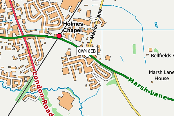 CW4 8EB map - OS VectorMap District (Ordnance Survey)