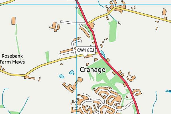 CW4 8EJ map - OS VectorMap District (Ordnance Survey)