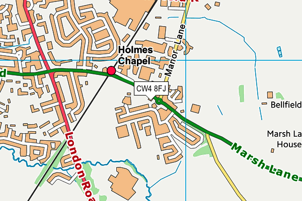 CW4 8FJ map - OS VectorMap District (Ordnance Survey)