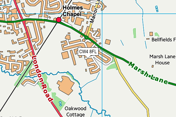 CW4 8FL map - OS VectorMap District (Ordnance Survey)