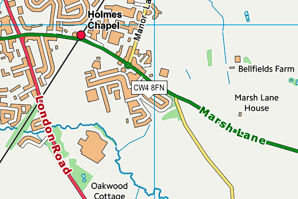 CW4 8FN map - OS VectorMap District (Ordnance Survey)