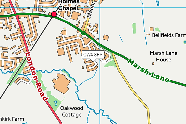 CW4 8FP map - OS VectorMap District (Ordnance Survey)