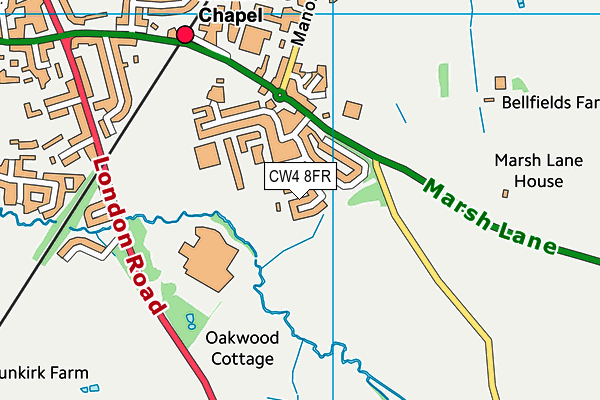 CW4 8FR map - OS VectorMap District (Ordnance Survey)