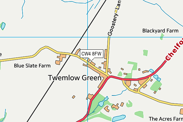 CW4 8FW map - OS VectorMap District (Ordnance Survey)