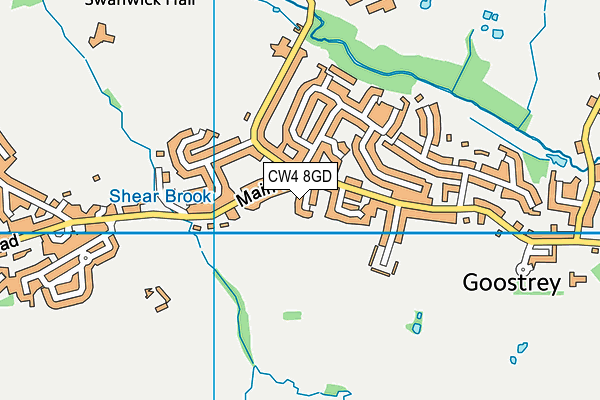 CW4 8GD map - OS VectorMap District (Ordnance Survey)