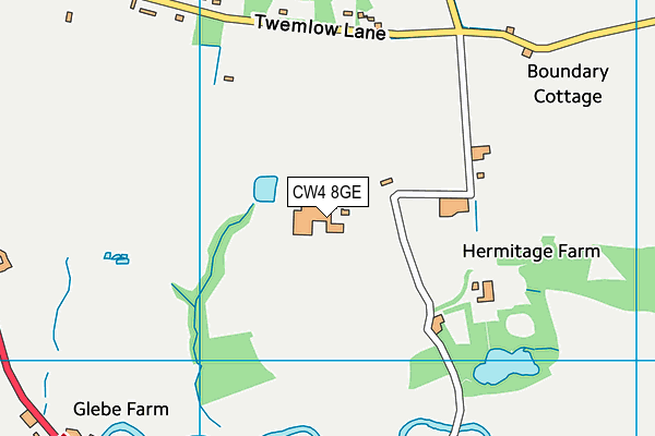 CW4 8GE map - OS VectorMap District (Ordnance Survey)