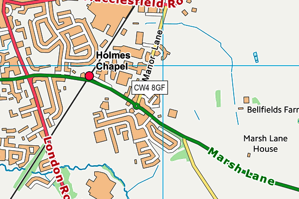 CW4 8GF map - OS VectorMap District (Ordnance Survey)
