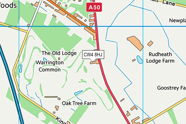 Woodside Golf Club map (CW4 8HJ) - OS VectorMap District (Ordnance Survey)