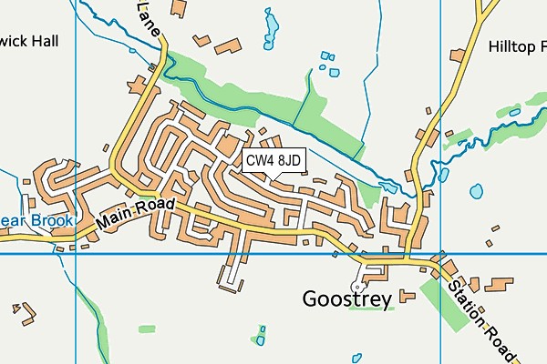 CW4 8JD map - OS VectorMap District (Ordnance Survey)