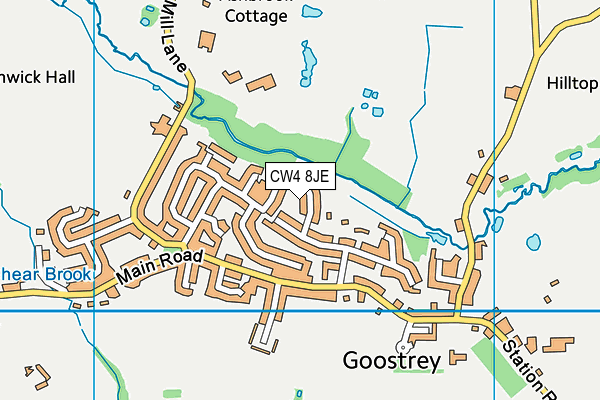 CW4 8JE map - OS VectorMap District (Ordnance Survey)