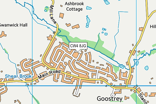 CW4 8JG map - OS VectorMap District (Ordnance Survey)