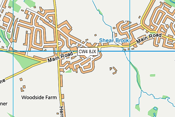 CW4 8JX map - OS VectorMap District (Ordnance Survey)