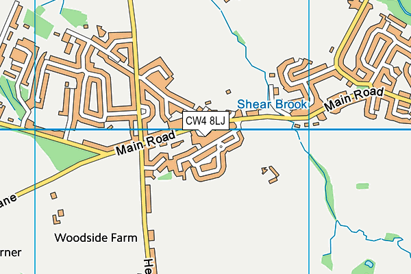 CW4 8LJ map - OS VectorMap District (Ordnance Survey)