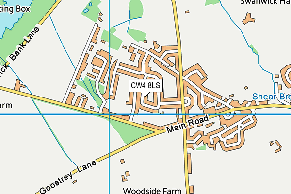 CW4 8LS map - OS VectorMap District (Ordnance Survey)