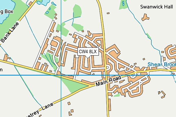 CW4 8LX map - OS VectorMap District (Ordnance Survey)