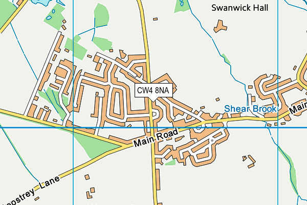 CW4 8NA map - OS VectorMap District (Ordnance Survey)