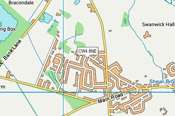 CW4 8NE map - OS VectorMap District (Ordnance Survey)