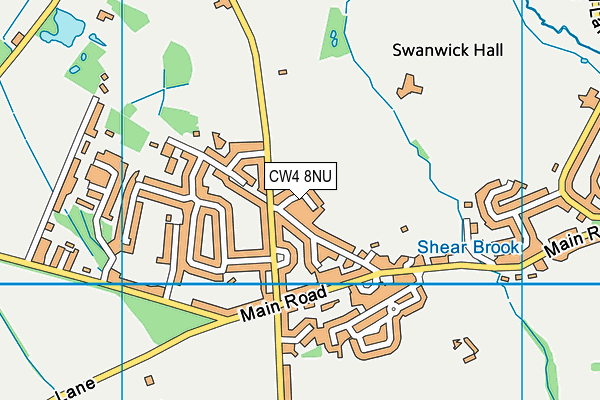 CW4 8NU map - OS VectorMap District (Ordnance Survey)
