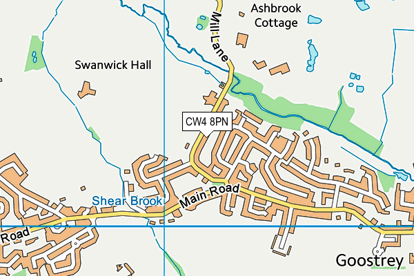 CW4 8PN map - OS VectorMap District (Ordnance Survey)