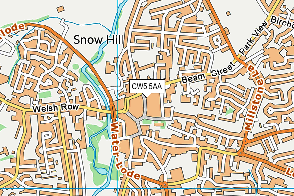 CW5 5AA map - OS VectorMap District (Ordnance Survey)