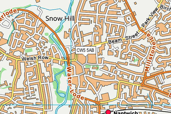 CW5 5AB map - OS VectorMap District (Ordnance Survey)