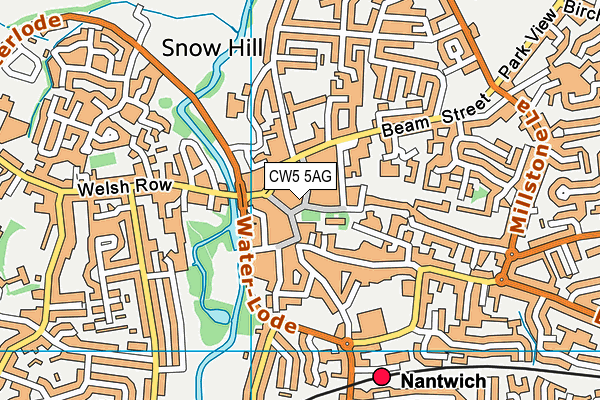 CW5 5AG map - OS VectorMap District (Ordnance Survey)