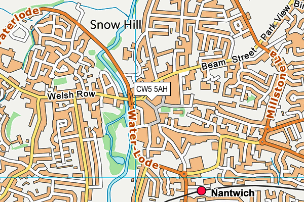 CW5 5AH map - OS VectorMap District (Ordnance Survey)