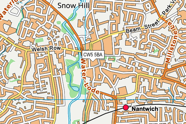 CW5 5BA map - OS VectorMap District (Ordnance Survey)