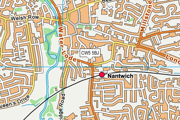 CW5 5BJ map - OS VectorMap District (Ordnance Survey)